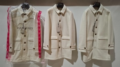 3 X BRAND NEW DAN JOHN CABAN PANNO CREAM JACKETS IN SIZES 46 -50 - £149.99 PP
