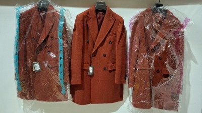 3 X BRAND NEW DAN JOHN CAPPOTTO DOPPIO RED JACKETS IN SIZES 46- 52-56 - £149.99 PP