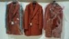 3 X BRAND NEW DAN JOHN CAPPOTTO DOPPIO RED JACKETS IN SIZES 46- 52-56 - &pound;149.99 PP