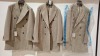 3 X BRAND NEW DAN JOHN CAPPOTTO DOPPIO BIEGE JACKETS IN SIZES 46-52-54 - £149.99 PP