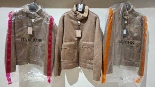 3 X BRAND NEW DAN JOHN TAUPE BOMBER ECO SUEDE JACKETS IN SIZES XL-2XL-3XL &pound;119.99 PP