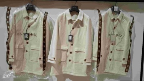 3 X BRAND NEW DAN JOHN CABAN PANNO CREAM JACKETS IN SIZES 48-52 - &pound;149.99 PP (PLEASE NOTE ONE JACKET HAS MARK SEE PICTURE)