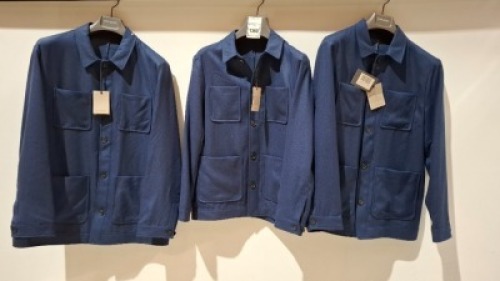3 X BRAND NEW DAN JOHN MELANGE NAVY OVERSHIRTS IN SIZES L-3XL - &pound;149.99 PP