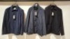 3 X BRAND NEW MIXED DAN JOHN CLOTHING LOT TO INCLUDE 1X CAPO SPALLA TRENCH COAT IN NAVY SIZE M - &pound;179.99 - 1X JERSEY OVERSHIRT IN NAVY SIZE 2XL - &pound;159.99 - 1X TECNICO TRENCH COAT IN NAVY SIZE XL - &pound;79.99