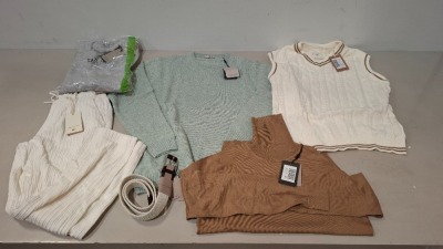 20 X BRAND NEW PIECE MIXED DAN JOHN CLOTHING LOT TO INCLUDE KNITTED VESTS - CREW NECK JUMPERS - TURTLE NECK JUMPERS ETC