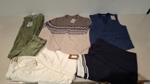 20 X BRAND NEW PIECE MIXED DAN JOHN CLOTHING LOT TO INCLUDE TURTLE NECK JUMPERS - CREW NECK JUMPERS - KNITTED JUMPERS - CORDROY PANTS ETC