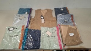 15 X BRAND NEW PIECE MIXED DAN JOHN CLOTHING LOT TO INCLUDE CREW NECK JUMPERS - TURTLE NECK JUMPERS IN VARIOUS COLOURS AND STYLES