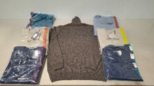 15 X BRAND NEW PIECE MIXED DAN JOHN CLOTHING LOT TO INCLUDE CREW NECK JUMPERS - TURTLE NECK JUMPERS IN VARIOUS COLOURS AND STYLES