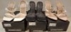 30 X BRAND NEW MISSGUIDED MIXED SHOE LOT TO INCLUDE POINTED TOE PATTERNED IN NUDE - SQAURE TOE HIGH HEELS IN WHITE - SQAURE TOE TIE UP SANDAL SIN BLACK ETC ALL IN SIZE 5