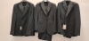 3 X BRAND NEW DAN JOHN BLACK SMOOKING REVER FULL SUITS IN SIZES 44-48-54 - RRP-£239.99 PP
