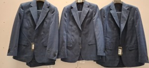 3 X BRAND NEW DAN JOHN BLUE CHECK ABITO DI GALLES FULL SUITS IN SIZES 46-48-54 - RRP-£239.99 PP