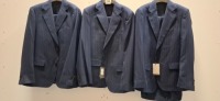 3 X BRAND NEW DAN JOHN BLUE STRIPE ABITO GESSATO FULL SUITS IN SIZES 48-50 - RRP-&pound;239.99 PP