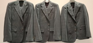3 X BRAND NEW DAN JOHN GREY CHECK ABITO FINESTRATO FULL SUITS IN SIZES 46-48- RRP-£189.99 PP