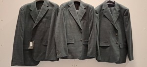 3 X BRAND NEW DAN JOHN GREY CHECK ABITO FINESTRATO FULL SUITS IN SIZES 50-54-58 RRP-£189.99 PP