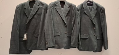 3 X BRAND NEW DAN JOHN GREY CHECK ABITO FINESTRATO FULL SUITS IN SIZES 50-54-58 RRP-£189.99 PP