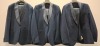 3 X BRAND NEW DAN JOHN BLUE SMOOKING REVER FULL SUITS IN SIZES 50-52- RRP-£239.99 PP