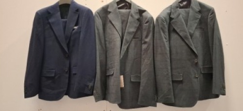 3 X BRAND NEW DAN JOHN BLUE - GREY CHECK ABITO FINESTRATO FULL SUITS IN SIZES 46-52-56- RRP-&pound;239.99 PP
