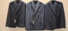 3 X BRAND NEW DAN JOHN BLUE STRIPE AND BLUE CHECK ABITO GESSATO FULL SUITS IN SIZES 50-56 - RRP-£239.99 PP