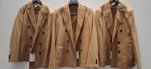 5 X BRAND NEW DAN JOHN GIACCA COMPONIBILE TWILL BROWN SUIT BLAZERS IN SIZES 48-50-56 ETC - RRP£109.99 PP