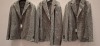 5 X BRAND NEW DAN JOHN GIACCA GALLES BLACK/ WHITE PATTERNED SUIT BLAZERS IN SIZES 48-50-56 ETC RRP-£199.99 PP