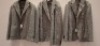 5 X BRAND NEW DAN JOHN GIACCA GALLES BLACK/ WHITE PATTERNED SUIT BLAZERS IN SIZES 48-50-56 ETC RRP-&pound;199.99 PP