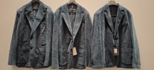 5 X BRAND NEW DAN JOHN GIACCA VELLUTO LAVATO BLUE CORDROY SUIT BLAZERS IN SIZES 50-52 ETC RRP-£159.99 PP