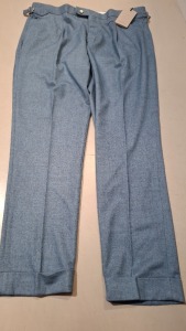 10 X BRAND NEW MIXED DAN JOHN SUIT PANTS LOT IN VARIOUS STYLES AND COLOURS TO INCLUDE BIEGE STRIPE - LIGHT BLUE - GREY- BLUE ETC ALL IN VARIOUS SIZES RRP-£49.99 PP