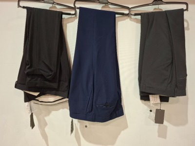 10 X BRAND NEW MIXED DAN JOHN SUIT PANTS LOT IN VARIOUS STYLES AND COLOURS TO INCLUDE GREY - NAVY BLUE - BLACK - ALL IN VARIOUS SIZES RRP-£49.99 PP