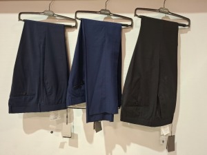 10 X BRAND NEW MIXED DAN JOHN SUIT PANTS LOT IN VARIOUS STYLES AND COLOURS TO INCLUDE BLACK - GREY - BLUE ALL IN VARIOUS SIZES RRP-£49.99 PP