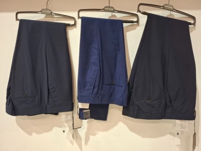 10 X BRAND NEW MIXED DAN JOHN SUIT PANTS IN BLUE IN VARIOUS SIZES RRP-49.99 PP