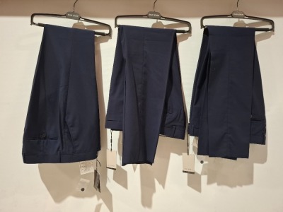 10 X BRAND NEW MIXED DAN JOHN SUIT PANTS IN BLUE IN VARIOUS SIZES RRP-49.99 PP
