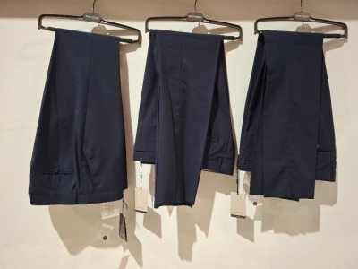 10 X BRAND NEW MIXED DAN JOHN SUIT PANTS IN BLUE IN VARIOUS SIZES RRP-49.99 PP