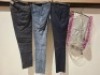 10 X BRAND NEW MIXED DAN JOHN PANTS - SUIT PANTS LOT IN VARIOUS STYLES AND COLOURS TO INCLUDE GREY SUIT TROUSERS - BLUE SUIT TROUSERS - BLUE PANTS - BLUE CORDROY PANTS ETC ALL IN VARIOUS SIZES RRP-&pound;49.99 PP
