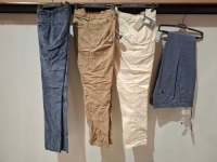 10 X BRAND NEW MIXED DAN JOHN PANTS - SUIT PANTS LOT IN VARIOUS STYLES AND COLOURS TO INCLUDE BLUE SUIT TROUSERS - BLUE CORDROY PANTS - BROWNS PANTS - WHITE CORDROY PANTS ETC ALL IN VARIOUS SIZES RRP-&pound;49.99 PP