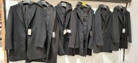 6 X BRAND NEW DAN JOHN BLACK HOODED BIB COATS IN BLACK IN SIZES 56 , 52 , 50 , 44 , 60 , 46 , - RRP EACH &pound;159 - TOTAL &pound;954