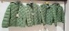 4 X BRAND NEW DAN JOHN PUFFER JACKET IN GREEN IN SIZES S , M AND L - RRP EACH &pound;80 - TOTAL RRP &pound;320