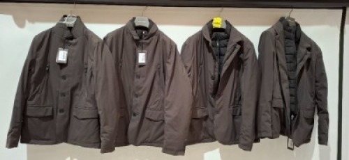 4 X BRAND NEW DAN JOHN FIELD JACKET IN BLACK / GREY IN SIZES 3 IN XL AND 1 IN SIZE SMALL - RRP EACH &pound;150 - TOTAL RRP &pound;600