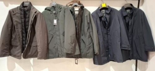 5 X BRAND NEW MIXED DAN JOHN JACKETS 2 IN NAVY BLUE IN SIZE 56 , 58 AND 2 IN GREEN IN SIZE XL AND L AND ONE IN BLACK IN SIZE XL - RRP EACH &pound;150 - TOTAL RRP &pound;750