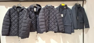 5 X BRAND NEW DAN JOHN JACKETS IN NAVY BLUE IN SIZES S , M , L , XL AND XXL - RRP EACH £80 - TOTAL RRP £400