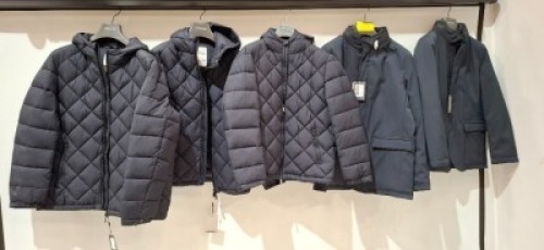 5 X BRAND NEW DAN JOHN JACKETS IN NAVY BLUE IN SIZES S , M , L , XL AND XXL - RRP EACH &pound;80 - TOTAL RRP &pound;400