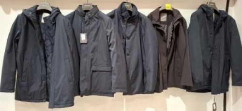 5 X BRAND NEW DAN JOHN JACKETS / COAT 4 IN NAVY BLUE IN SIZES M , XL , AND ONE BROWN IN SIZE XL - RRP EACH &pound;150 - TOTAL RRP &pound;750