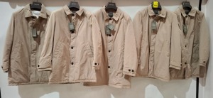 5 X BRAND NEW DAN JOHN COATS IN BEIGE IN SIZES 46 ,48 , 54 , 52 - RRP EACH £140 - TOTAL RRP £700