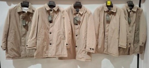 5 X BRAND NEW DAN JOHN COATS IN BEIGE IN SIZES 46 ,48 , 54 , 52 - RRP EACH &pound;140 - TOTAL RRP &pound;700