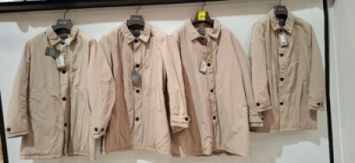 4 X BRAND NEW DAN JOHN COATS 4 IN BEIGE IN SIZES 50 , 52 , 60 - RRP EACH &pound;140 - TOTAL RRP &pound;560