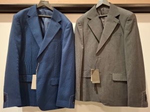 5 X BRAND NEW MIXED DAN JOHN SUIT BLAZERS LOT TO INCLUDE 4X IN GREY IN SIZES 48,50,52,54 AND 1X IN BLUE IN SIZE 52 - RRP EACH £130