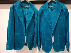 5 X BRAND NEW DAN JOHN SUIT BLAZERS IN TEAL IN MIXED SIZES 46,50,54 - RRP EACH £130