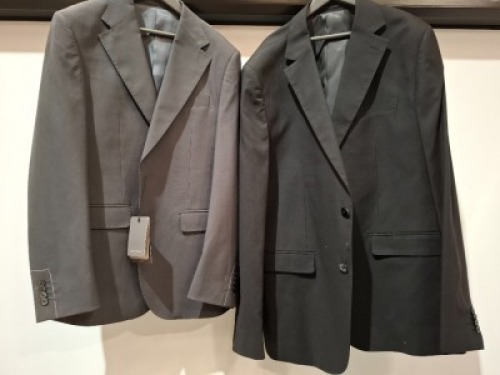5 X BRAND NEW DAN JOHN SUIT BLAZERS IN BLACK/GREY IN SIZES 46,50,54,58,60 - RRP EACH &pound;130