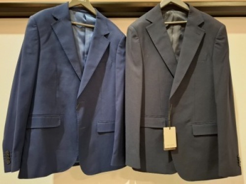 5 X BRAND NEW MIXED DAN JOHN SUIT BLAZERS LOT TO INCLUDE 3X IN BLUE IN SIZES 46,52,54 AND 2X IN NAVY IN SIZE 48 - RRP EACH &pound;130
