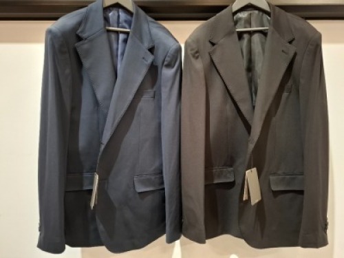 5 X BRAND NEW MIXED DAN JOHN SUIT BLAZERS LOT TO INCLUDE 4X NAVY IN SIZES 46,52,54 AND 1X IN BLACK IN SIZE 52 - RRP EACH &pound;130