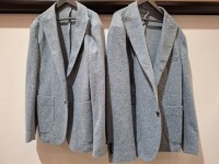 5 X BRAND NEW DAN JOHN SUIT BLAZERS IN WHITE/BLUE IN MIXED SIZES 46,48,52,56,58 - RRP EACH &pound;130